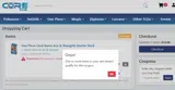 CoreTCG coupon verification screenshot