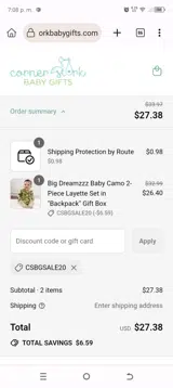 CSBGSALE20 coupon verification screenshot