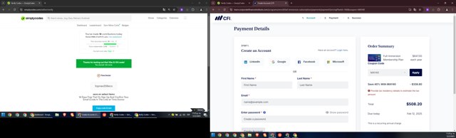 Corporate Finance Institute checkout page showing Corporate Finance Institute discount code box | Screenshot taken by SimplyCodes community member on Feb 13, 2025