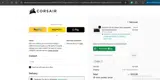 Corsair coupon verification screenshot
