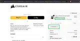Corsair coupon verification screenshot