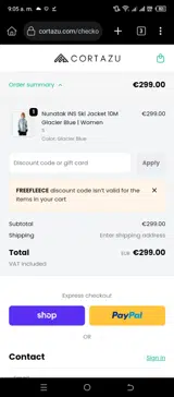 FREEFLEECE coupon verification screenshot