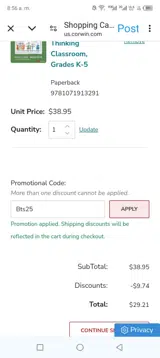 Bts25 coupon verification screenshot