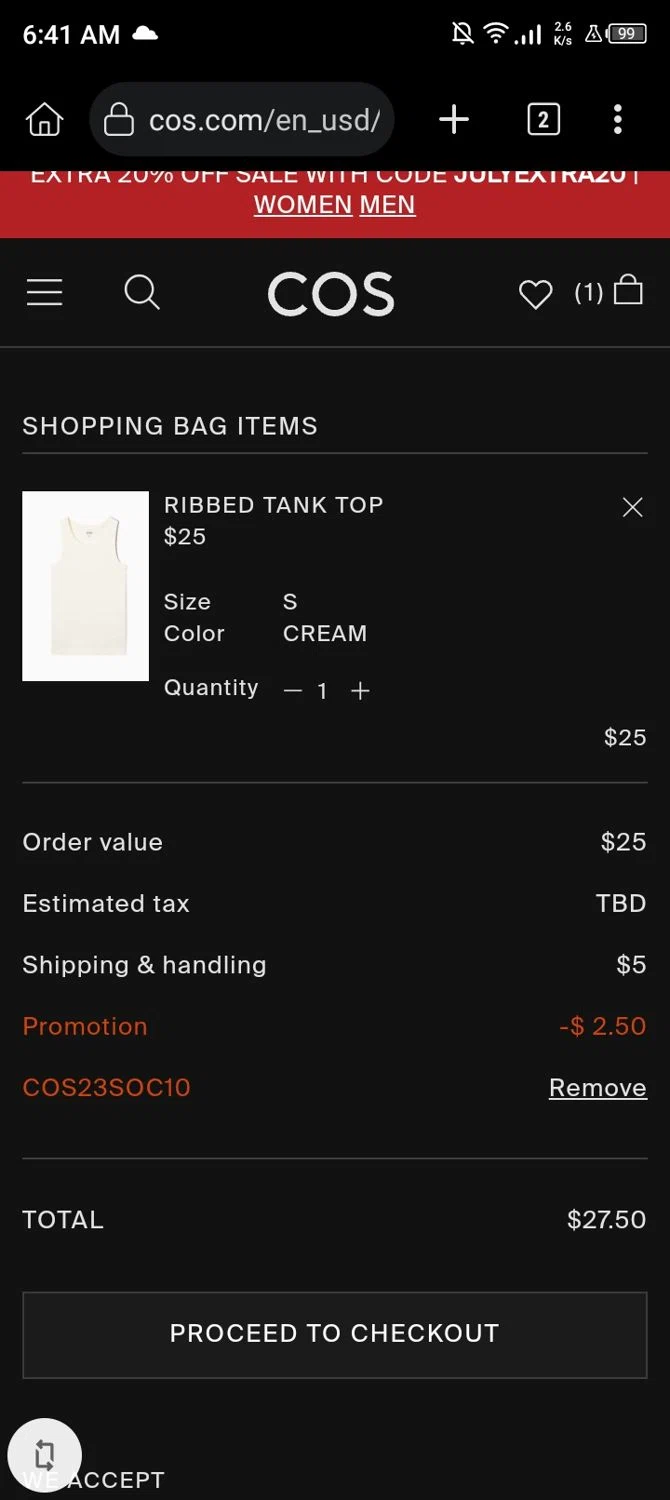 COS Promo Codes 20 Off July 2024