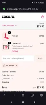 Cosara coupon verification screenshot