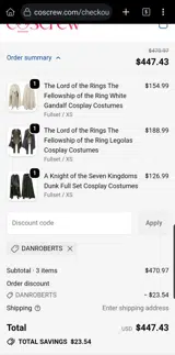 DANROBERTS coupon verification screenshot