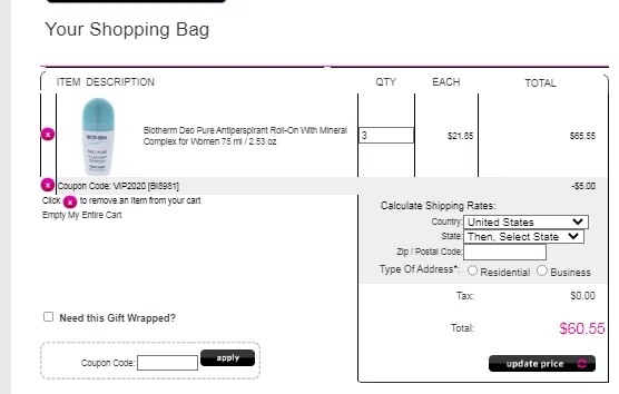 Cosmetic America checkout page showing Cosmetic America promo code box | Screenshot taken by SimplyCodes community member on Sep 8, 2022