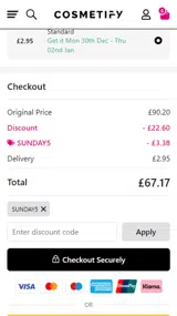 SUNDAY5 coupon verification screenshot