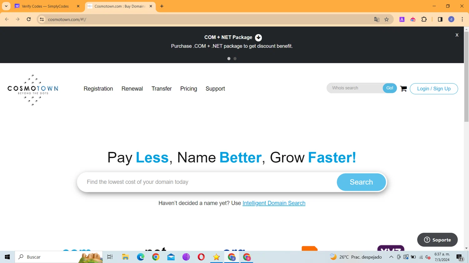 Cosmotown checkout page showing Cosmotown discount code box | Screenshot taken by SimplyCodes community member on Mar 7, 2024