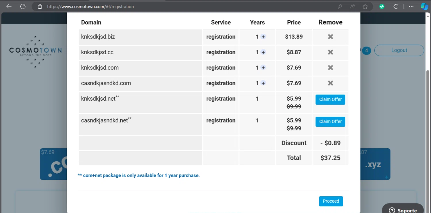 Cosmotown checkout page showing Cosmotown discount code box | Screenshot taken by SimplyCodes community member on Mar 7, 2024