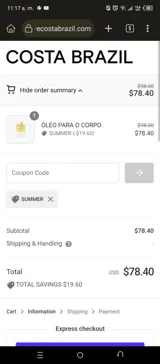 SUMMER coupon verification screenshot