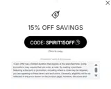 SPIRIT15OFF coupon verification screenshot