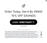 SPIRIT15OFF coupon verification screenshot