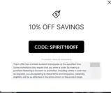 SPIRIT10OFF coupon verification screenshot