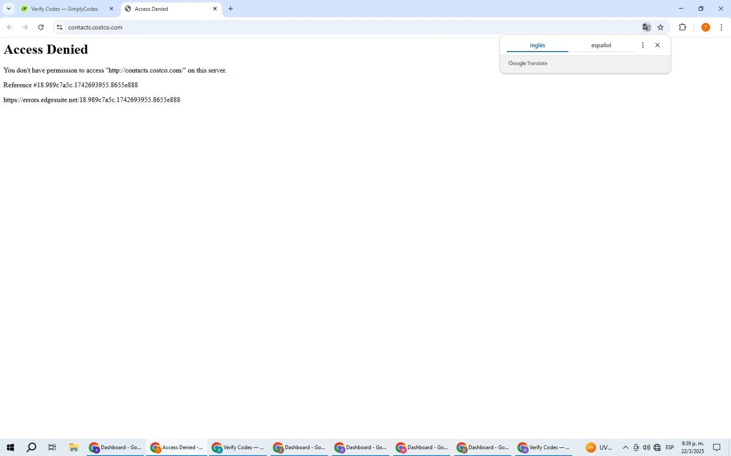 Costco Contacts Online promo code screenshot showing code SAVE5 applied at Costco Contacts Online checkout page. Uploaded by SimplyCodes community member EpicHero3141 on Mar 23, 2025