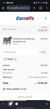 10sOff coupon verification screenshot