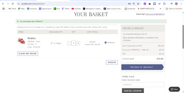Cosyfeet checkout page showing Cosyfeet discount code box | Screenshot taken by SimplyCodes community member on Apr 23, 2025