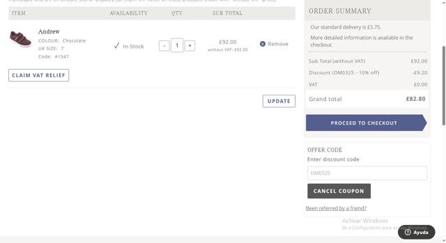 Cosyfeet checkout page showing Cosyfeet discount code box | Screenshot taken by SimplyCodes community member on Mar 28, 2025