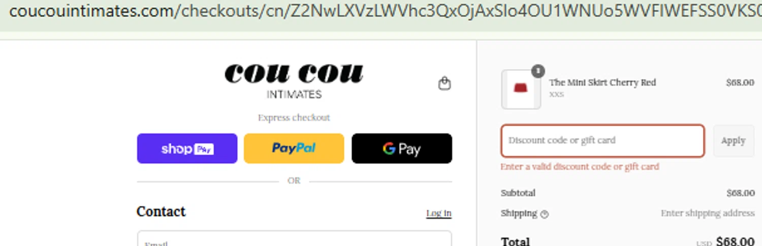 Cou Cou Intimates discount code screenshot showing code SUMMER applied at Cou Cou Intimates checkout page. Uploaded by SimplyCodes community member CashMaestro9337 on Jul 3, 2025