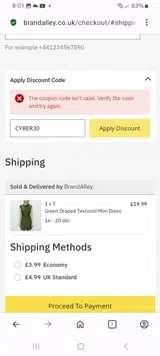 Country Attire coupon verification screenshot