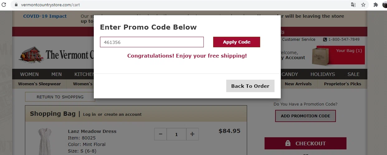 Country Curtains checkout page showing Country Curtains promo code box | Screenshot taken by SimplyCodes community member on Sep 9, 2020