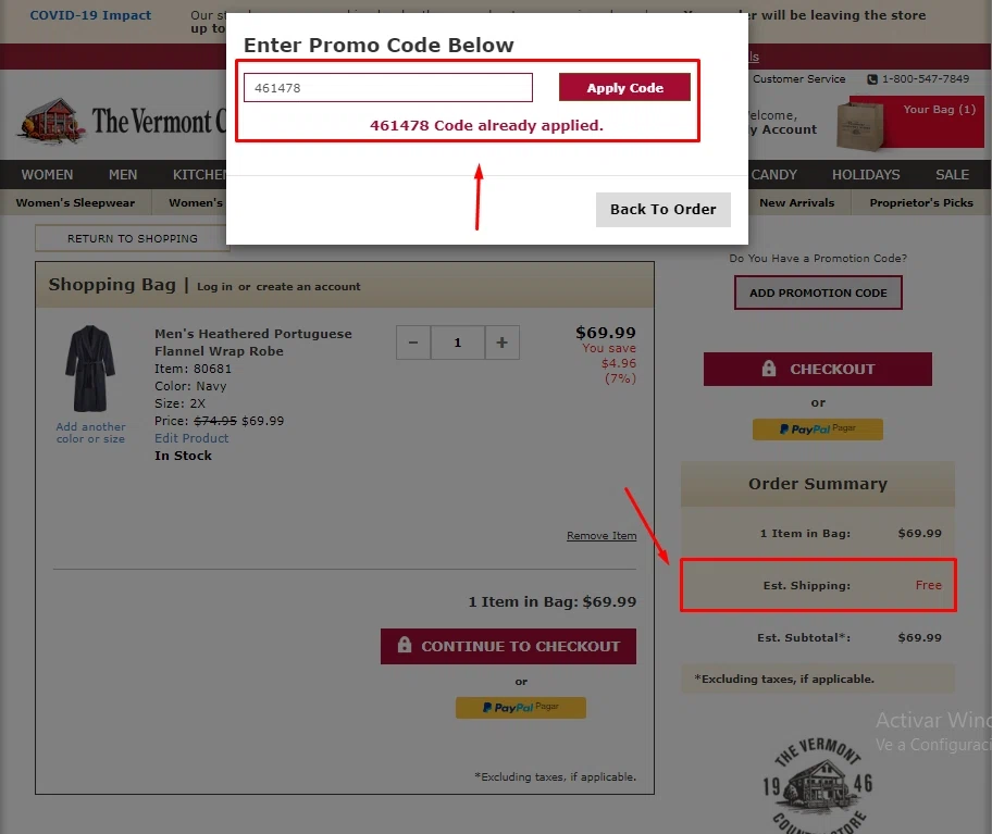 Country Curtains checkout page showing Country Curtains promo code box | Screenshot taken by SimplyCodes community member on Sep 9, 2020