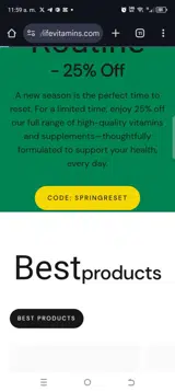 SPRINGRESET coupon verification screenshot