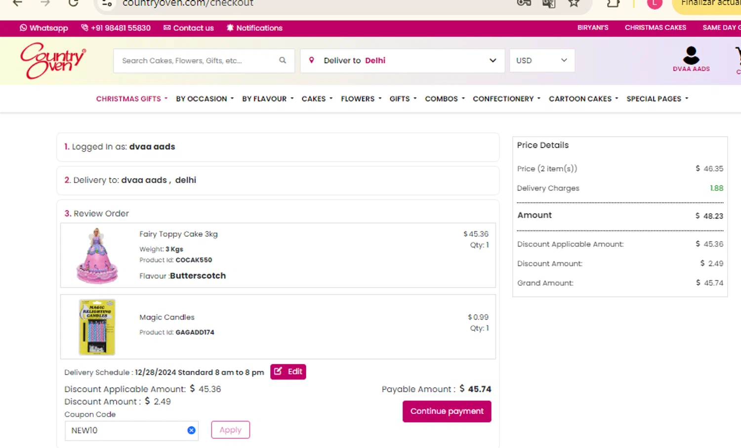 Countryoven checkout page showing Countryoven coupon code box | Screenshot taken by SimplyCodes community member on Dec 26, 2024