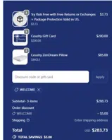 WELCOME coupon verification screenshot