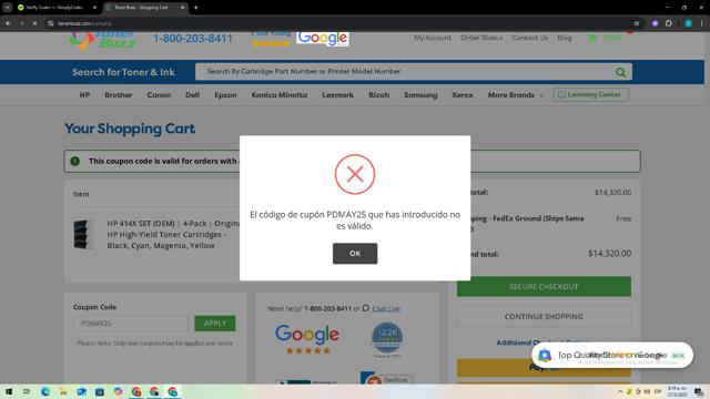 Cover-More checkout page showing Cover-More promo code box | Screenshot taken by SimplyCodes community member on May 28, 2025