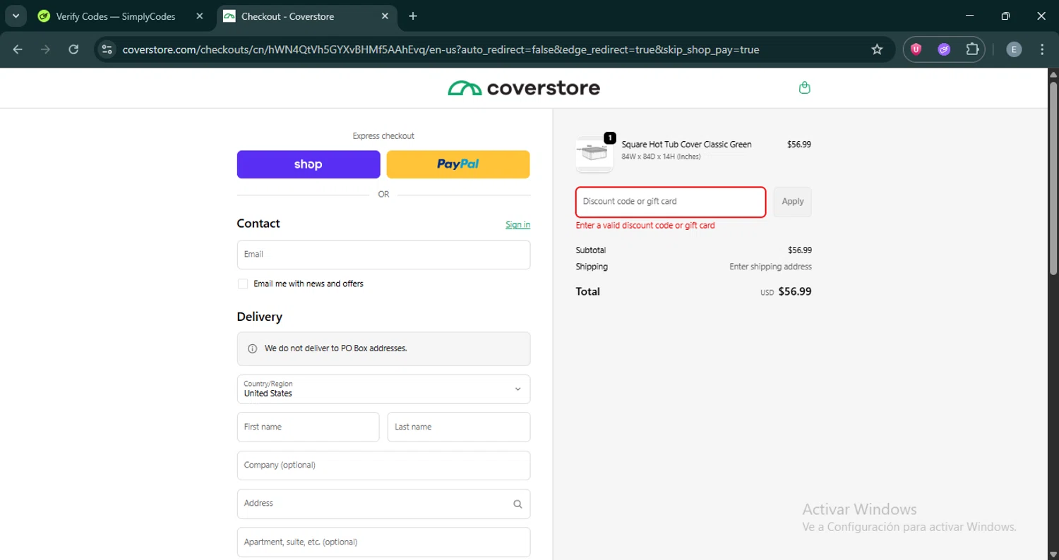 Coverstore coupon code screenshot showing code FLASH30 applied at Coverstore checkout page. Uploaded by SimplyCodes community member ExtraordinaryMonarch4598 on Oct 23, 2025