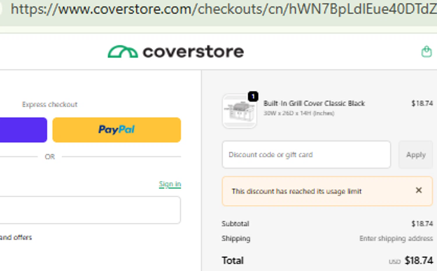 Coverstore coupon code screenshot showing code QKFF9J962 applied at Coverstore checkout page. Uploaded by SimplyCodes community member RewardFinder4836 on Jan 3, 2026