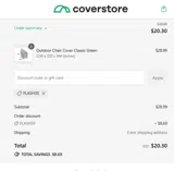Coverstore coupon verification screenshot