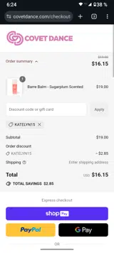 KATELYN15 coupon verification screenshot