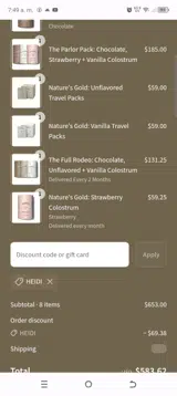 HEIDI coupon verification screenshot