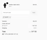 50off coupon verification screenshot