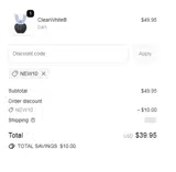 NEW10 coupon verification screenshot