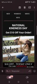 10KINDNESS coupon verification screenshot