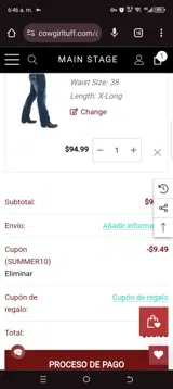 SUMMER10 coupon verification screenshot