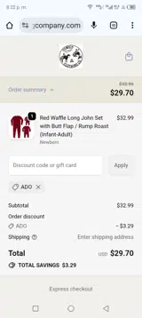 Cowkid Clothing Company coupon verification screenshot