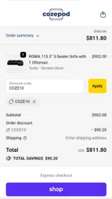 COZE10 coupon verification screenshot