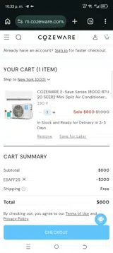 Cozeware coupon verification screenshot