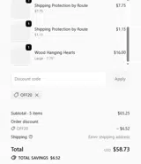 OFF20 coupon verification screenshot