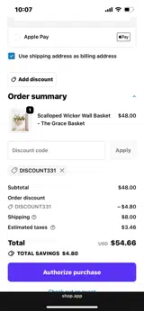 DISCOUNT331 coupon verification screenshot