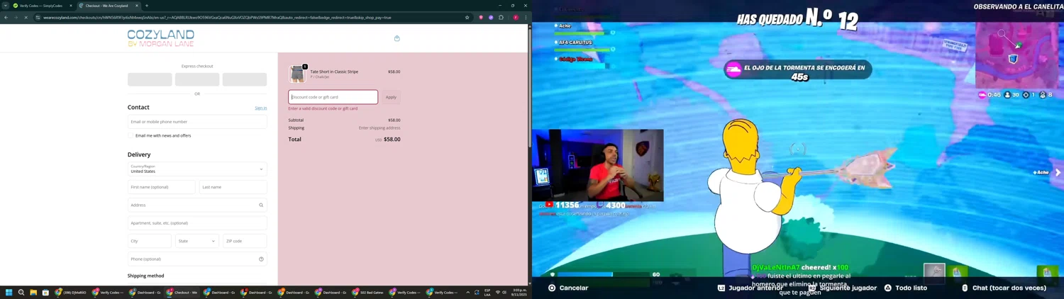 Cozyland discount code screenshot showing code brettchody15 applied at Cozyland checkout page. Uploaded by SimplyCodes community member ExtraordinaryVirtuoso281 on Nov 9, 2025