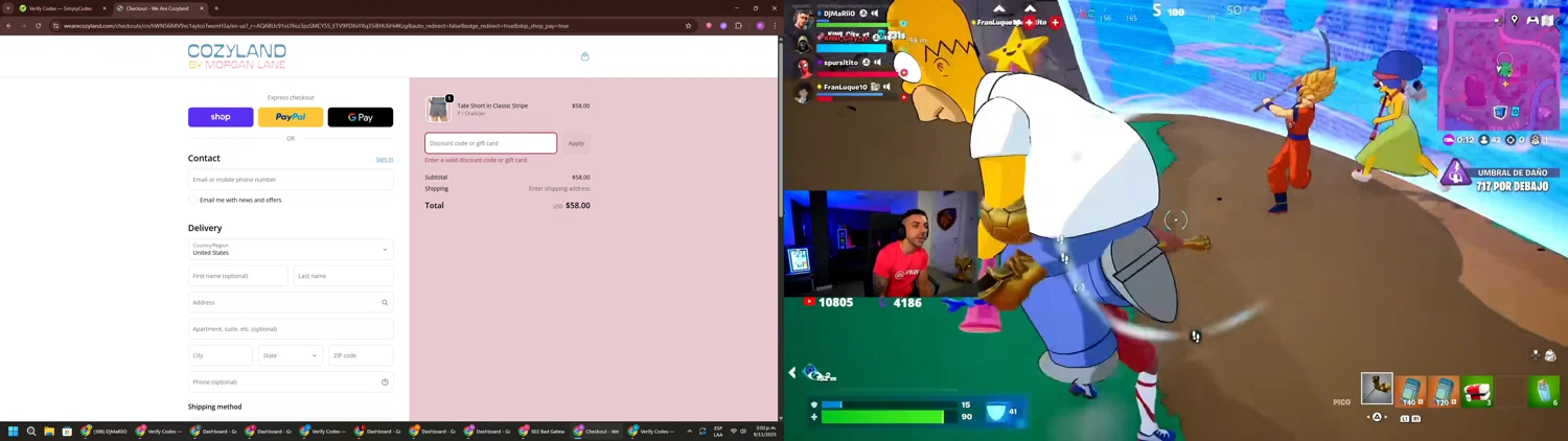 Cozyland discount code screenshot showing code brettchody15 applied at Cozyland checkout page. Uploaded by SimplyCodes community member RoyalSentinel4577 on Nov 9, 2025