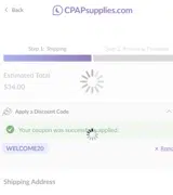CPAPsupplies.com coupon verification screenshot