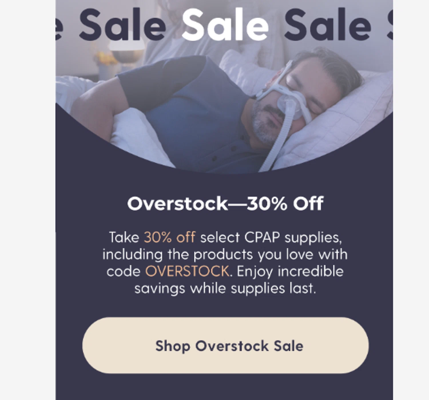 CPAP Supply USA discount code screenshot showing code OVERSTOCK applied at CPAP Supply USA checkout page. Uploaded by SimplyCodes community member ______________ on Oct 13, 2025