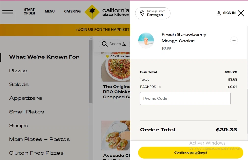 California Pizza Kitchen Coupons - 50% Off | September 2024