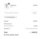 VICTORIA58265 coupon verification screenshot